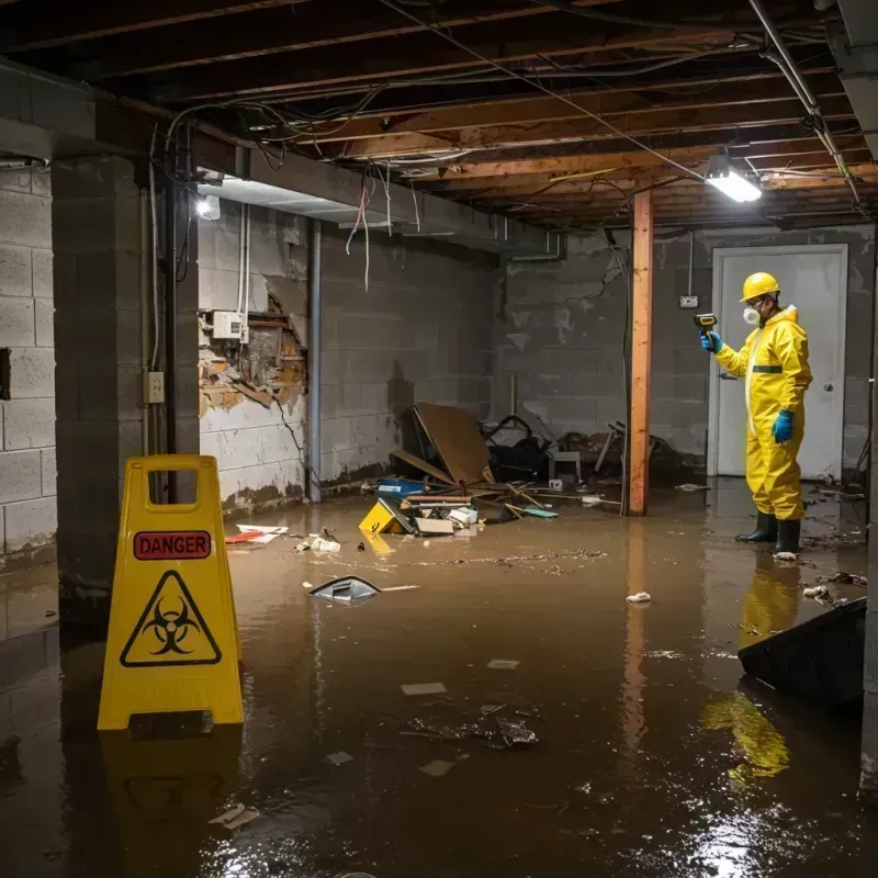 Flooded Basement Electrical Hazard in Lusby, MD Property