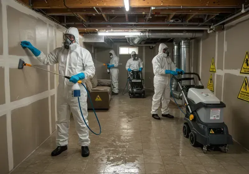 Basement Moisture Removal and Structural Drying process in Lusby, MD